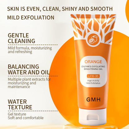 Orange Exfoliating Gel, Moisturizer Face Body Scrub Gel, Deep Clean Pores, Remove Blackheads
