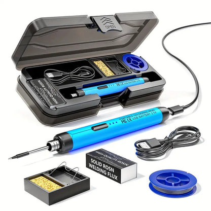 Cordless USB Rechargeable Portable Soldering Iron Kit, 3-speed Temperature Adjustable