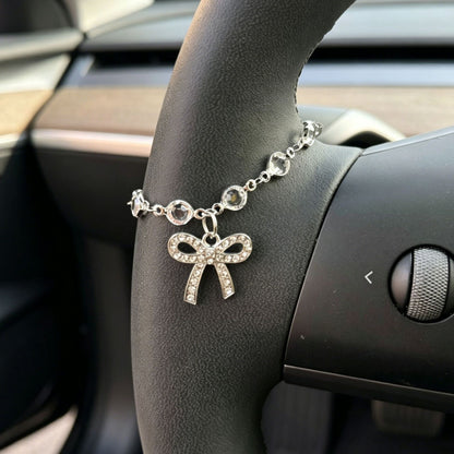 Faith-Inspired Crystal Cross Car Steering Wheel Charm