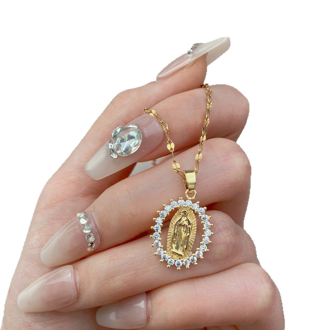 Virgen de Guadalupe Necklace for Women – Virgin Mary Necklace