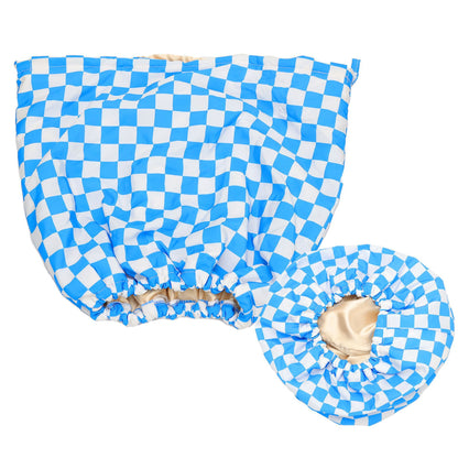 Luxury Satin-Lined Flexi Shower Caps Reusable Waterproof - Large Wide Shower Cap for Women