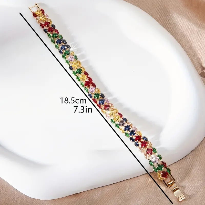 Women's Luxurious Color Zircon Bracelet — Elegant Jewelry