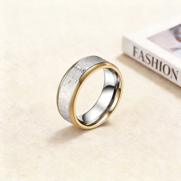 Prayer Stainless Steel Ring | 316L, Lord's Prayer Rotatable Ring