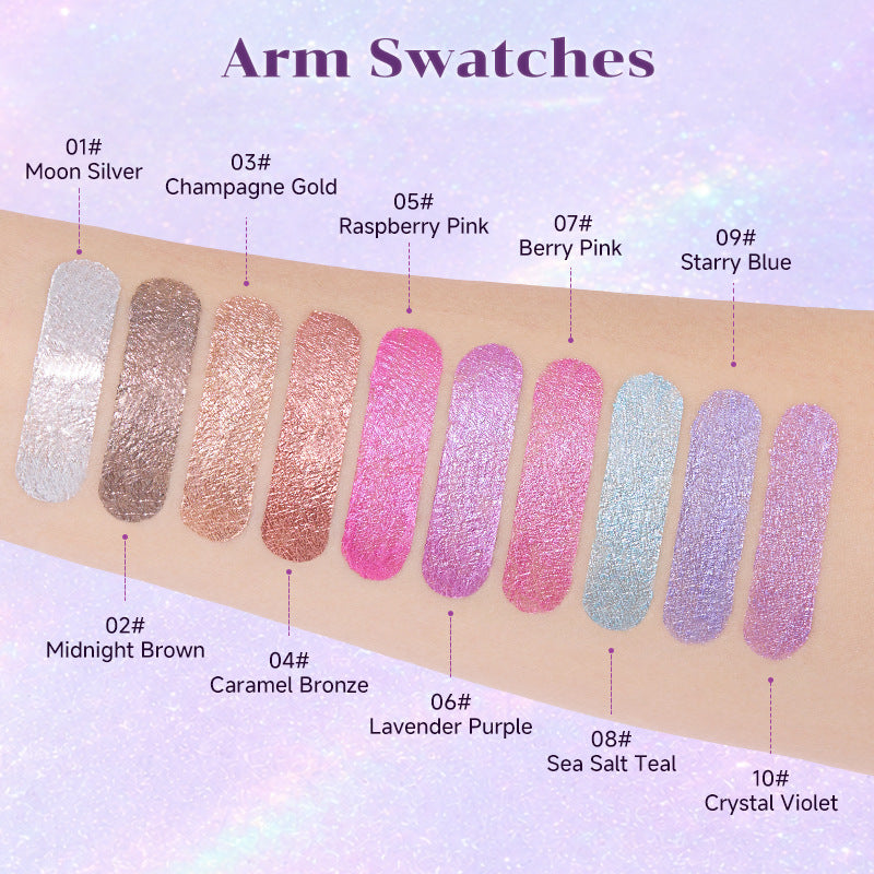 10 PCS Liquid Glitter Eyeshadow Set, Multichrome Glitter Shimmer Eye Looks
