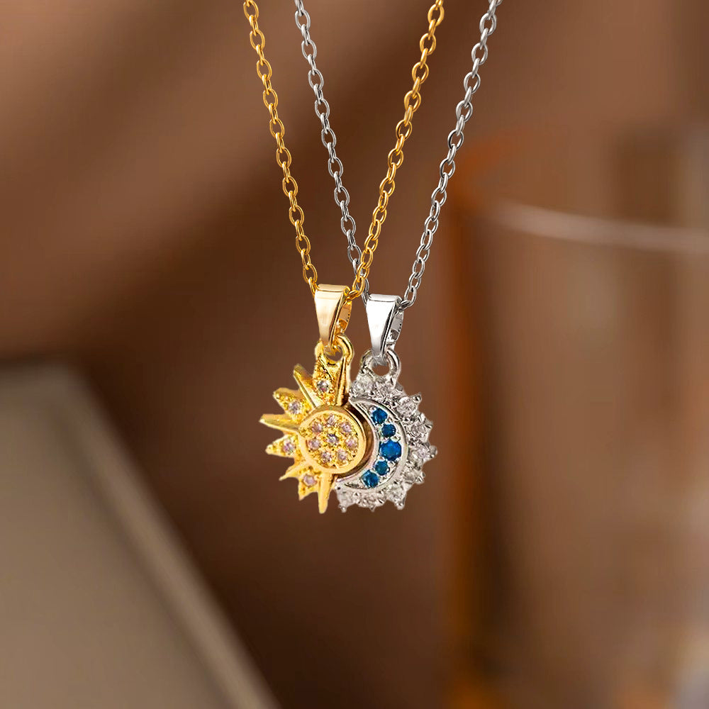 Sun and Moon Necklace for Best Friends Matching Set  Friendship Gift for Women