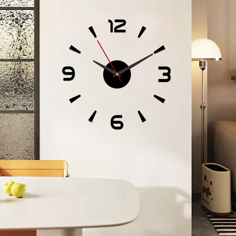 3D Luminous DIY Wall Clock Creative Design Mirror Surface Wall Decorative Sticker Watches