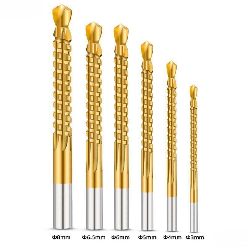 6PCS Efficient HSS Drill Bits for Precise Cutting in Thin Wood, Metal, and Plastic Applications