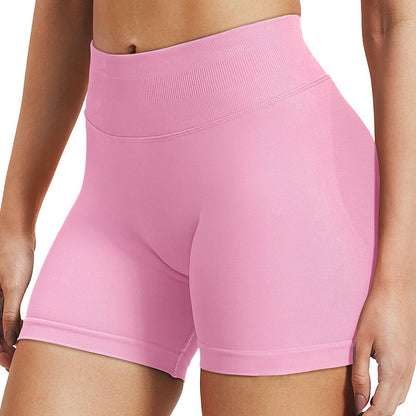 Waisted Butt-Lifting Scrunch Gym Shorts for Women -  Seamless Spandex Booty Shorts