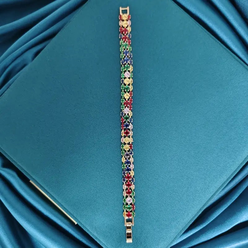 Women's Luxurious Color Zircon Bracelet — Elegant Jewelry
