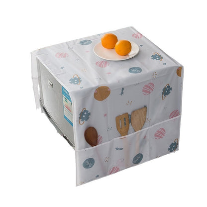 3Pcs Multipurpose Refrigerator Dust Cloth Proof Cover With Storage Pockets Bags