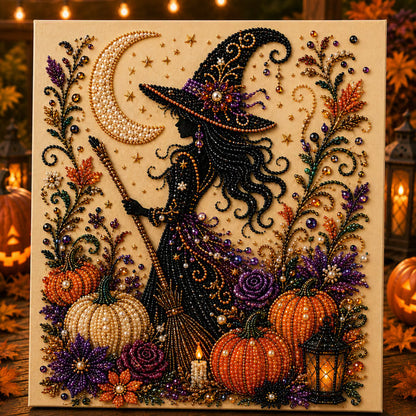Halloween Ghost Pearl Art DIY Kit, 10x10 Inch, Spooky Cute 3D Diamond Painting Crafts
