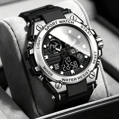 Men's Sporty Digital Watch with Luminous Dial, Alarm & Date Display