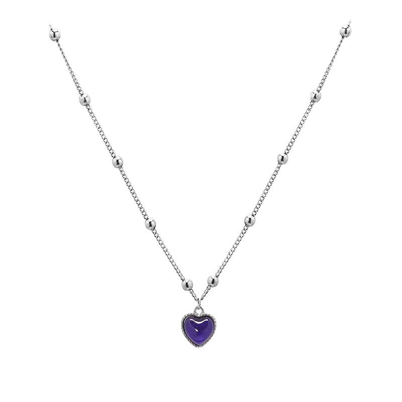 Mood Pendant Necklace Heart-Shaped Temperature-Sensitive Color-Changing Necklace