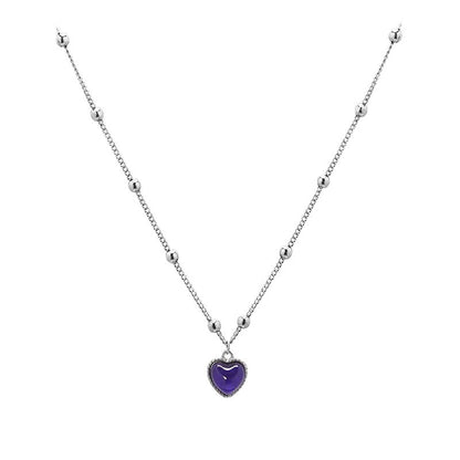 Mood Pendant Necklace Heart-Shaped Temperature-Sensitive Color-Changing Necklace