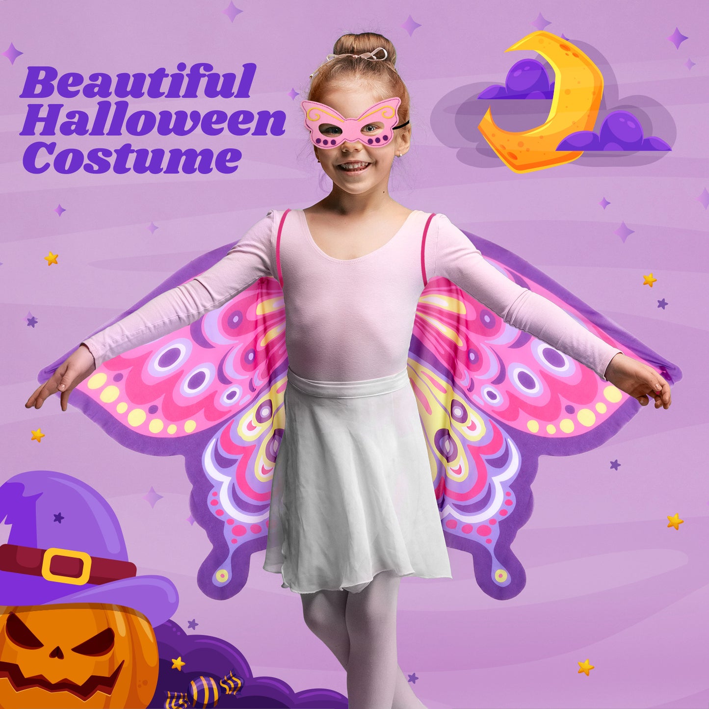 Children's Butterfly Wing Cape — Halloween Stage Performance Costume