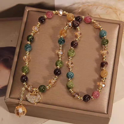 Money Wealth Crystal Bracelet Set Multi Stone Beaded Feng Shui Jewelry