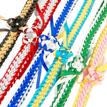 2026 Graduation Lei Set - Two-Tone Braided Ribbon with Honor Cord
