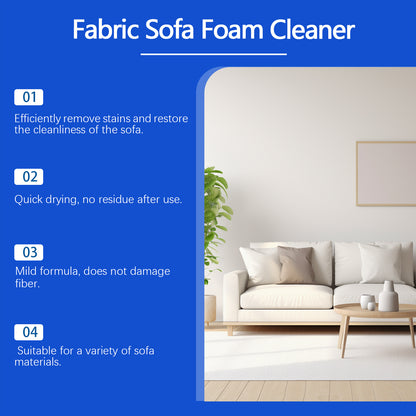 Fabric Sofa Foam Cleaner, Multi-Purpose Stain & Odor Remover for Upholstery, Curtains & Mattresses