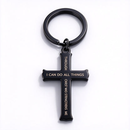 I Can Do All Things Cross Keychain - Christian Faith Gift