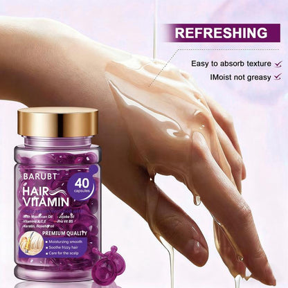 Hair Oil Capsules (40-Count) – Contains Keratin, Argan Oil, and Jojoba Oil