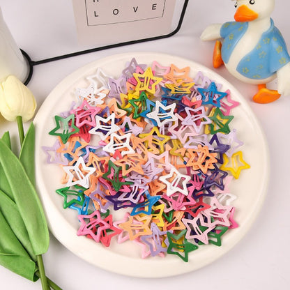 50PCS Star Hair Clips Colorful Metal Non Slip Snap Hair Clips And Barrettes Cute Small Star Clips
