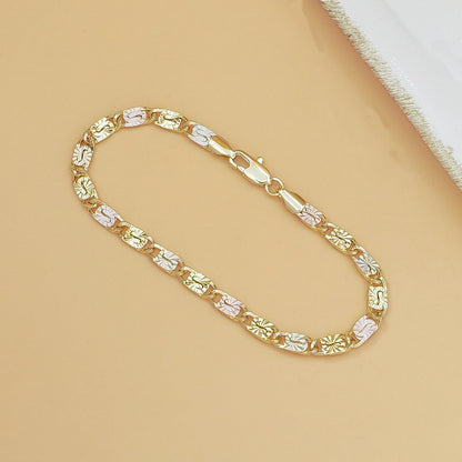 Women's Colorful Paperclip Chain Bracelet, featuring Zircon-Cut Craftsmanship and a Lobster Clasp