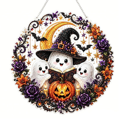 Halloween Witch Friendship Diamond Art Window Suncatcher - Halloween Pearl Art Kit