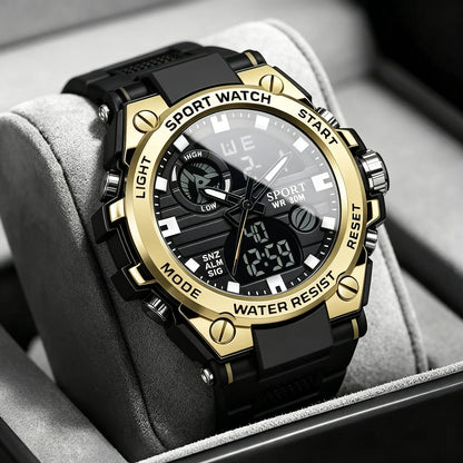 Men's Sporty Digital Watch with Luminous Dial, Alarm & Date Display