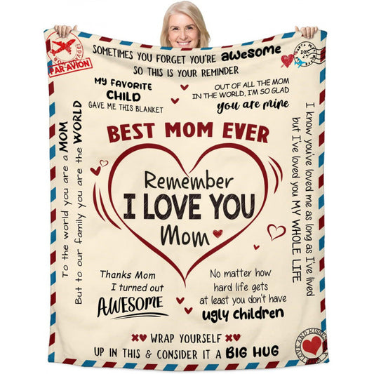 59"x39" Blanket Gifts for Mom I Love You Best Mom from Daughter & Son Ideal Gift