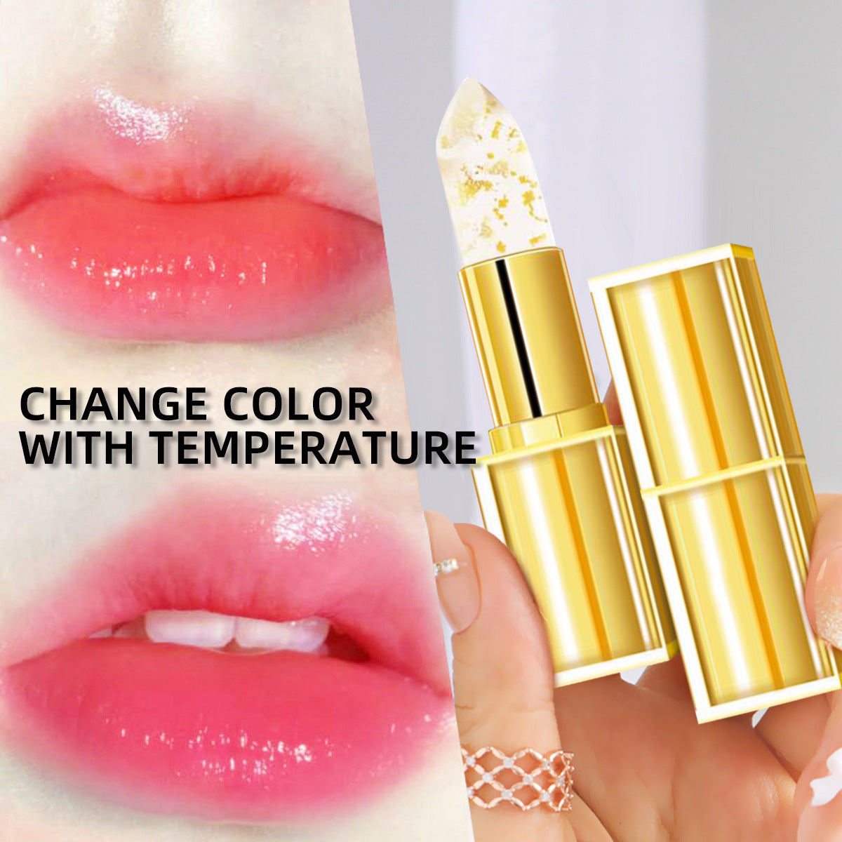 2Pcs Color Changing Lipstick, Moisturizing Glossy Shine Warm Change Color Change Lip Stick