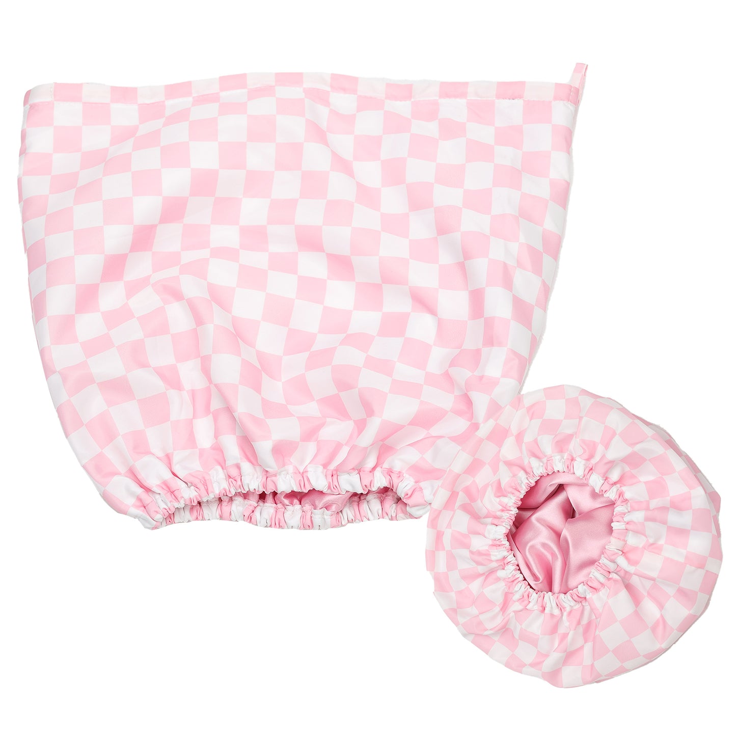 Luxury Satin-Lined Flexi Shower Caps Reusable Waterproof - Large Wide Shower Cap for Women