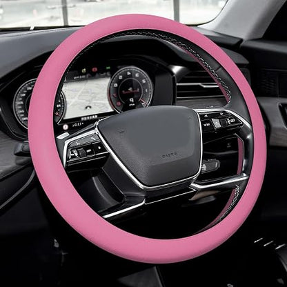 Silicone Car Steering Wheel Protective Cover, 33-40 CM Anti-Slip Soft Comfortable Steering Wheel Cover