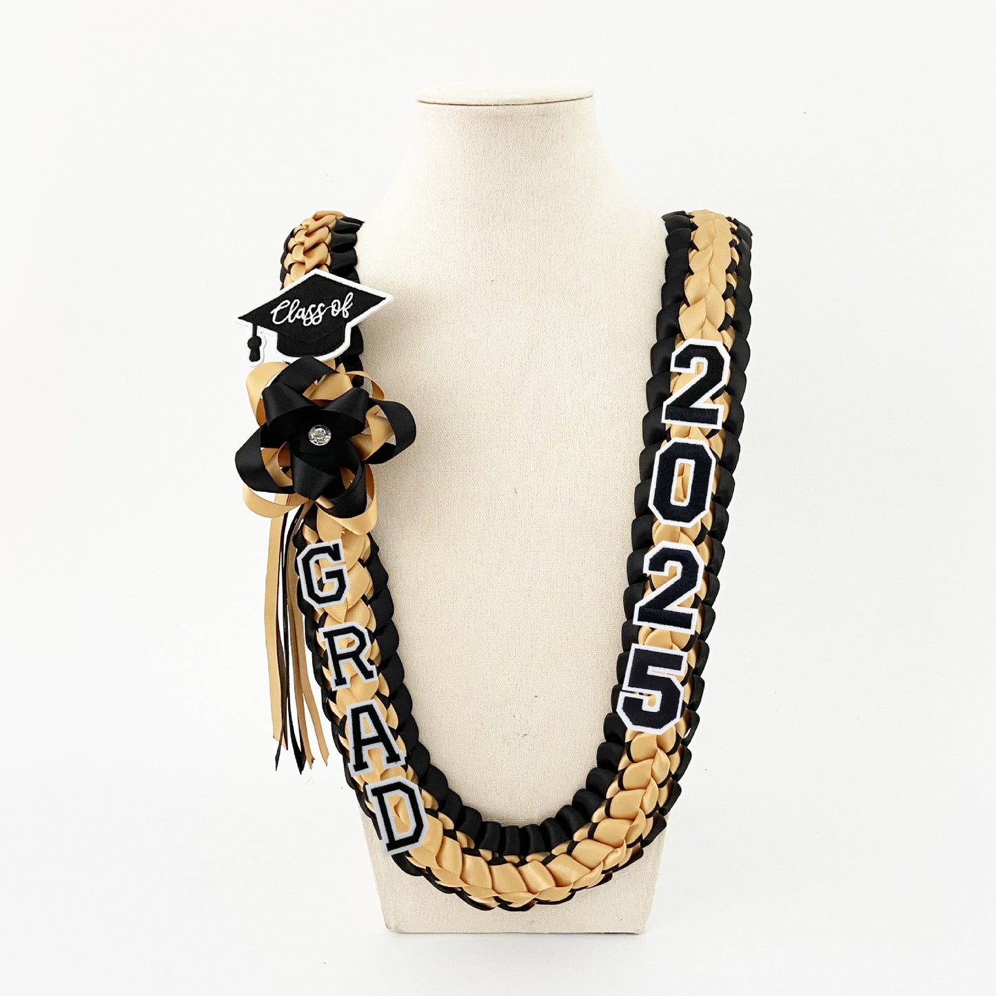 2026 Graduation Lei Set - Two-Tone Braided Ribbon with Honor Cord