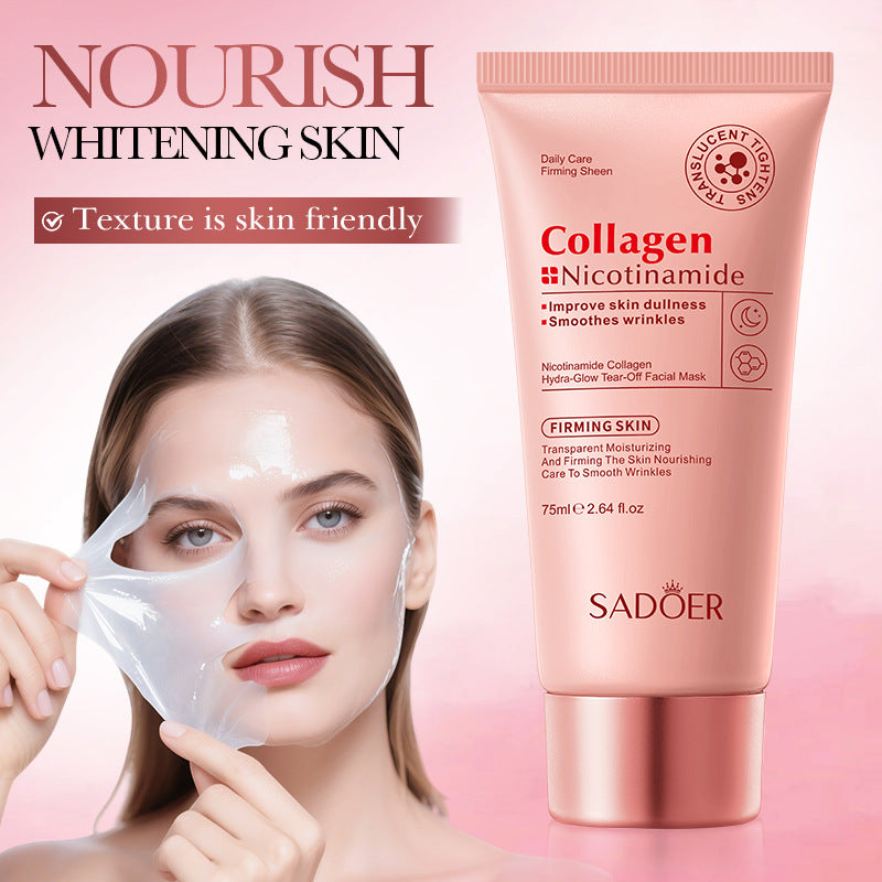 Korean Collagen & Niacinamide Peel-Off Face Mask - Overnight Use, Firming, Hydrating, Nourishing