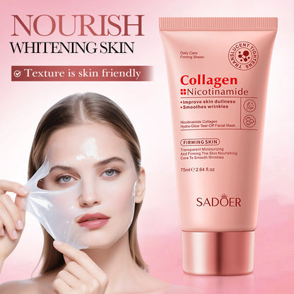 Korean Collagen & Niacinamide Peel-Off Face Mask - Overnight Use, Firming, Hydrating, Nourishing