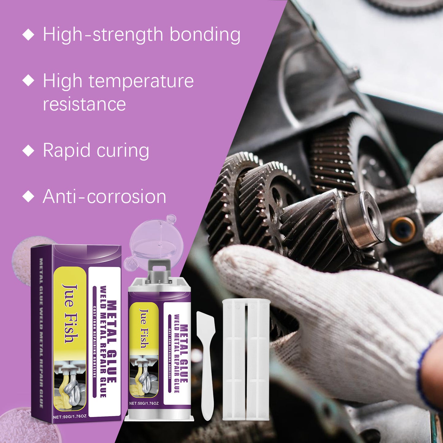 Metal Glue, Epoxy Welding adhesives, High Strength Bonds Metals to Metals, Repair Glue