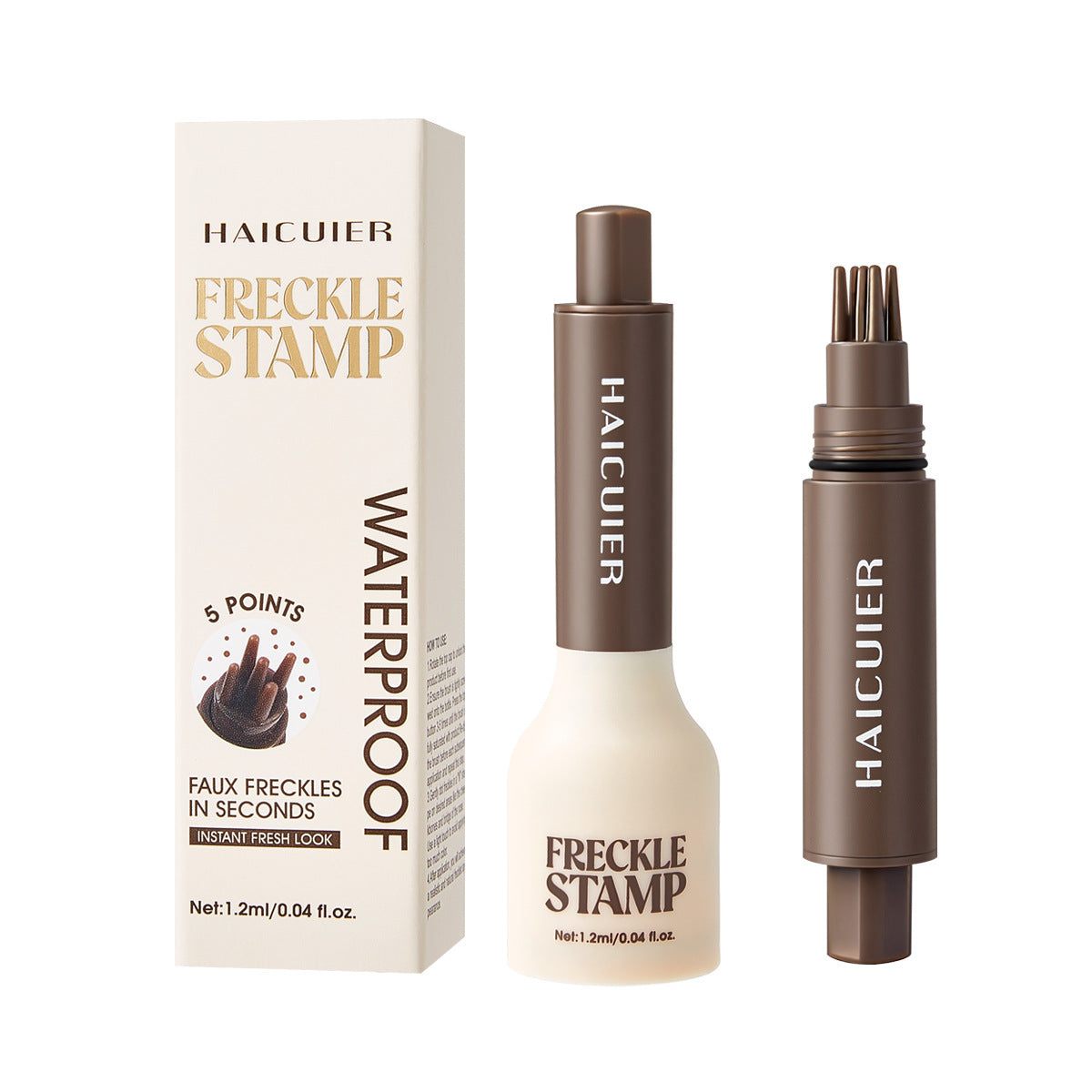 Faux Freckle Stamp Pen – Upgraded Liquid Freckle Marker with Multi-Prong Soft Tip
