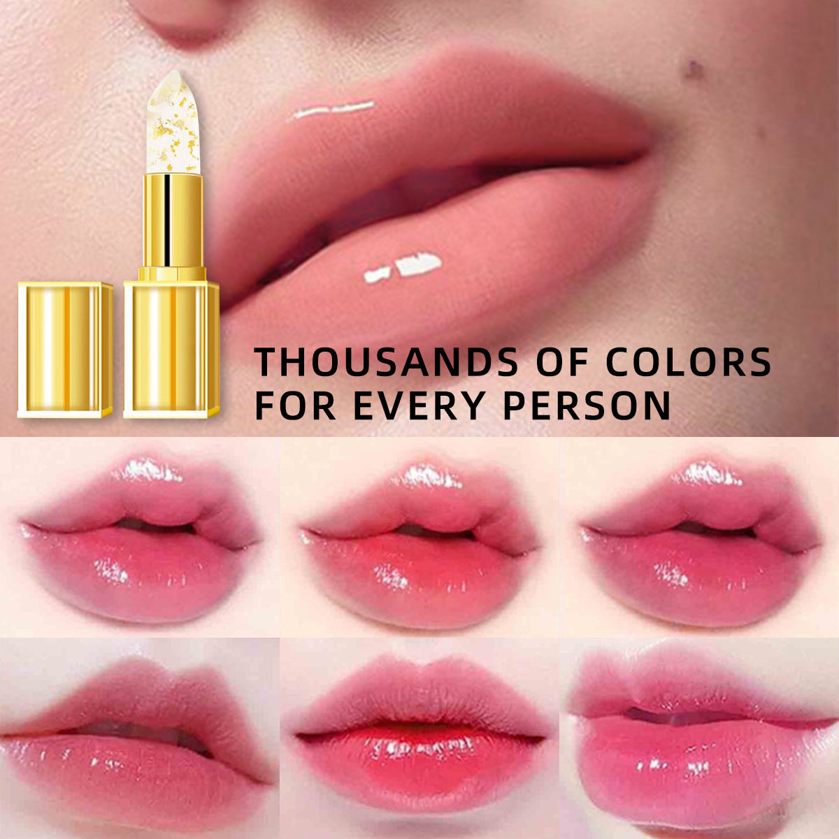 2Pcs Color Changing Lipstick, Moisturizing Glossy Shine Warm Change Color Change Lip Stick