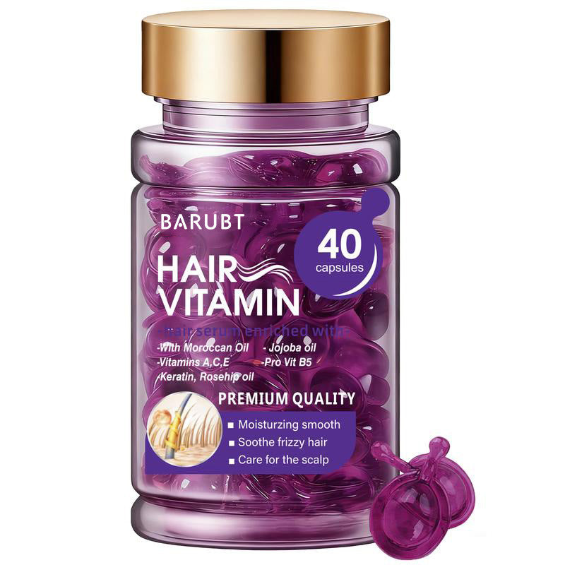 Hair Oil Capsules (40-Count) – Contains Keratin, Argan Oil, and Jojoba Oil