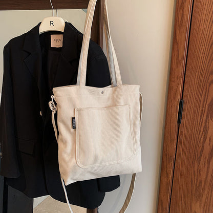 Corduroy Tote Bag for Women Girls Classic Corssbody Tote Bag with Adjustable Strap