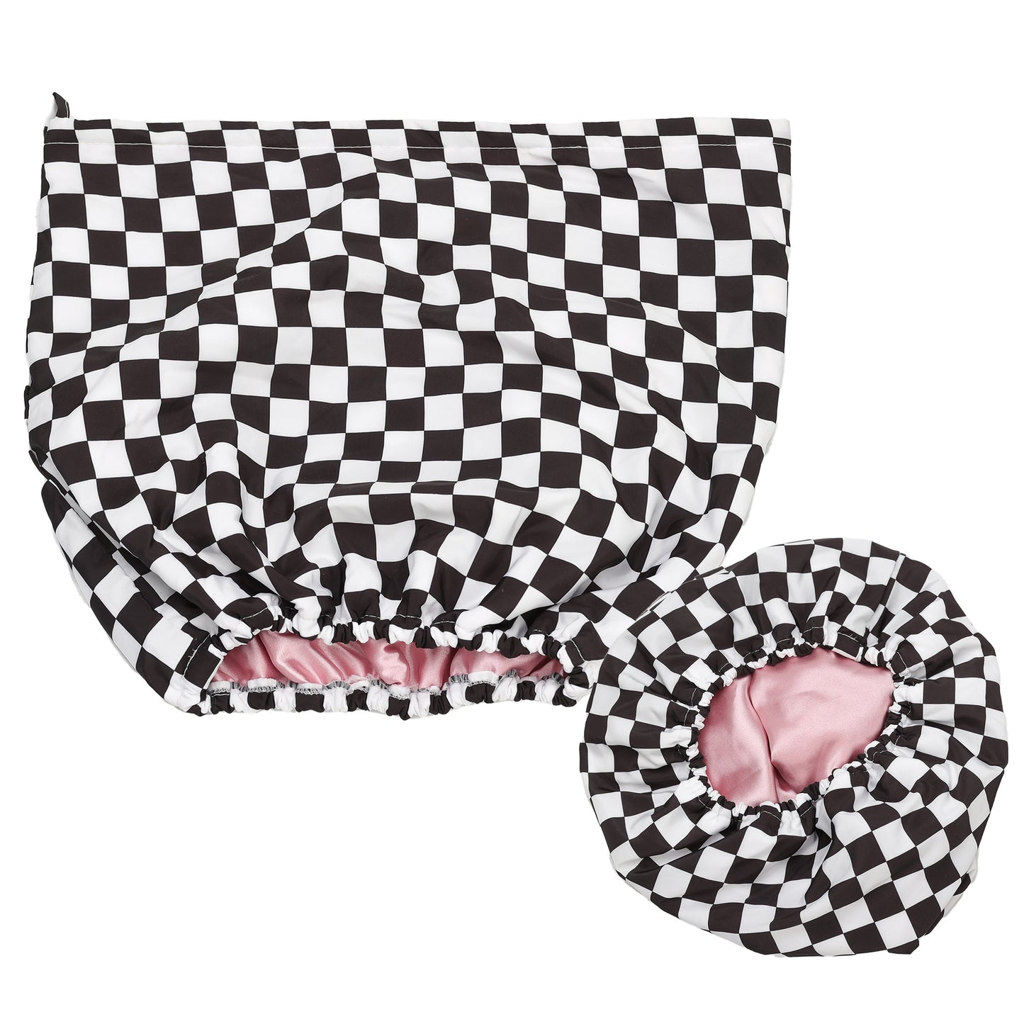 Luxury Satin-Lined Flexi Shower Caps Reusable Waterproof - Large Wide Shower Cap for Women
