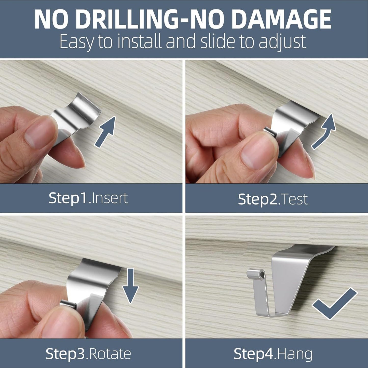 10 Pack Vinyl Siding Hooks Hanger,No Hole Siding Hanging Hanger,Heavy-Duty Stainless Steel