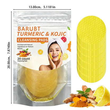Turmeric & Kojic Cleansing Pads - 20 Pads for Deep Pore Clean
