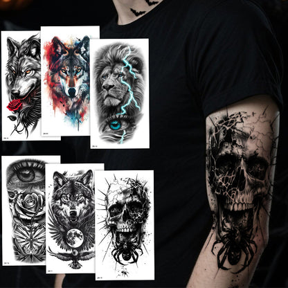 6 Sheets Temporary Tattoos for Women and Men Body Arm Back, Realistic Waterproof