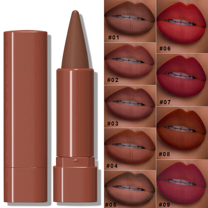 9Pcs/Set Crayon Matte Lip Liner Set,  Natural Longwear Lip Liner Pencil