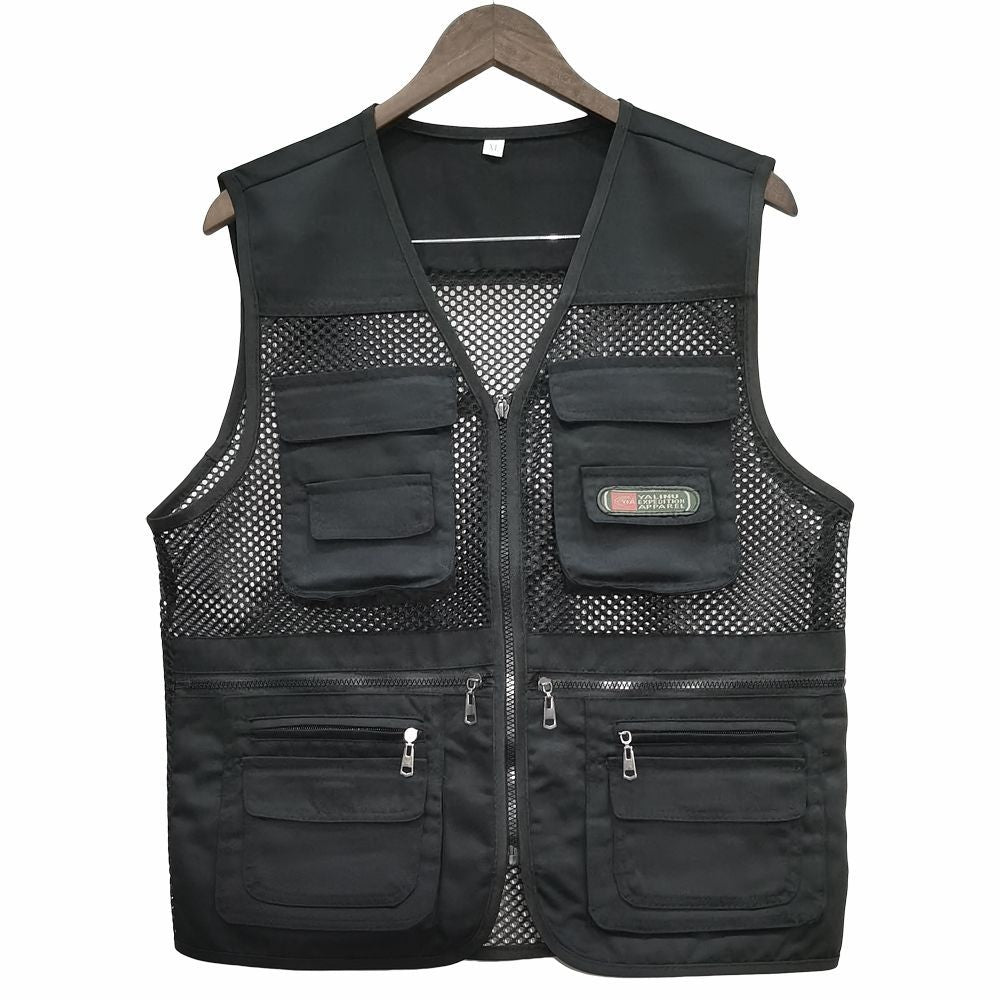Unisex Mesh Breathable Fishing Vest, Multi-Pockets Photography Travel Hiking