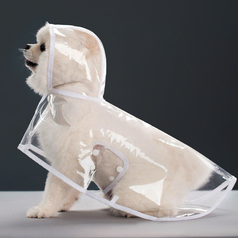 Transparent Thick Cape Dog Raincoat for Small Medium Dogs