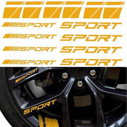 14pcs Car Decal Stickers,Wheel Rim Decal Sticker,Sport Logo Reflective Stickers