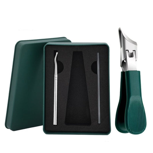 Eagle Beak Angled Nail Clippers 3-Piece Set, Anti-Splash Wide Jaw Toenail Clippers