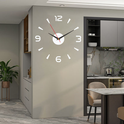3D Luminous DIY Wall Clock Creative Design Mirror Surface Wall Decorative Sticker Watches